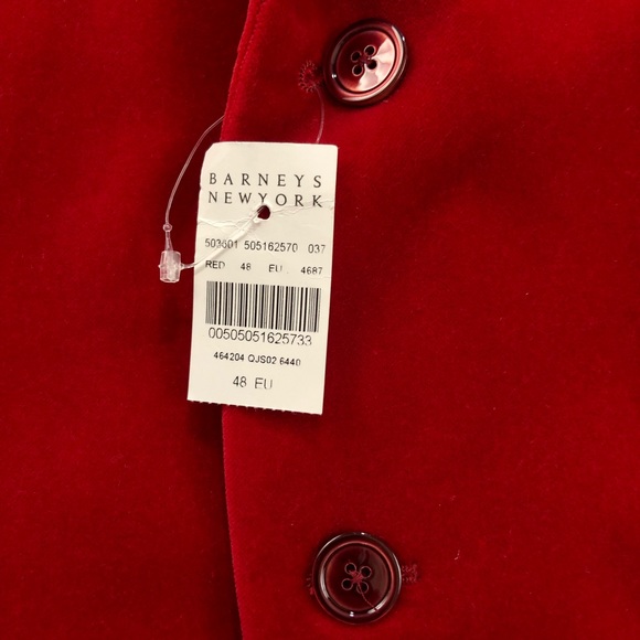 Alexander Mcqueen Velvet Blazer Jacket Red Sz 38R - Picture 3 of 8